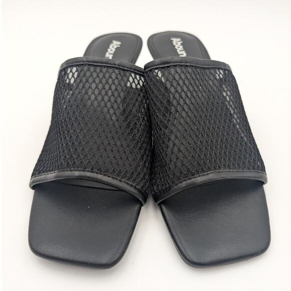 Abound Francis Heeled Slide Sandal Women's Knit Mesh Black Size US7.5M EU38 - Picture 2 of 11